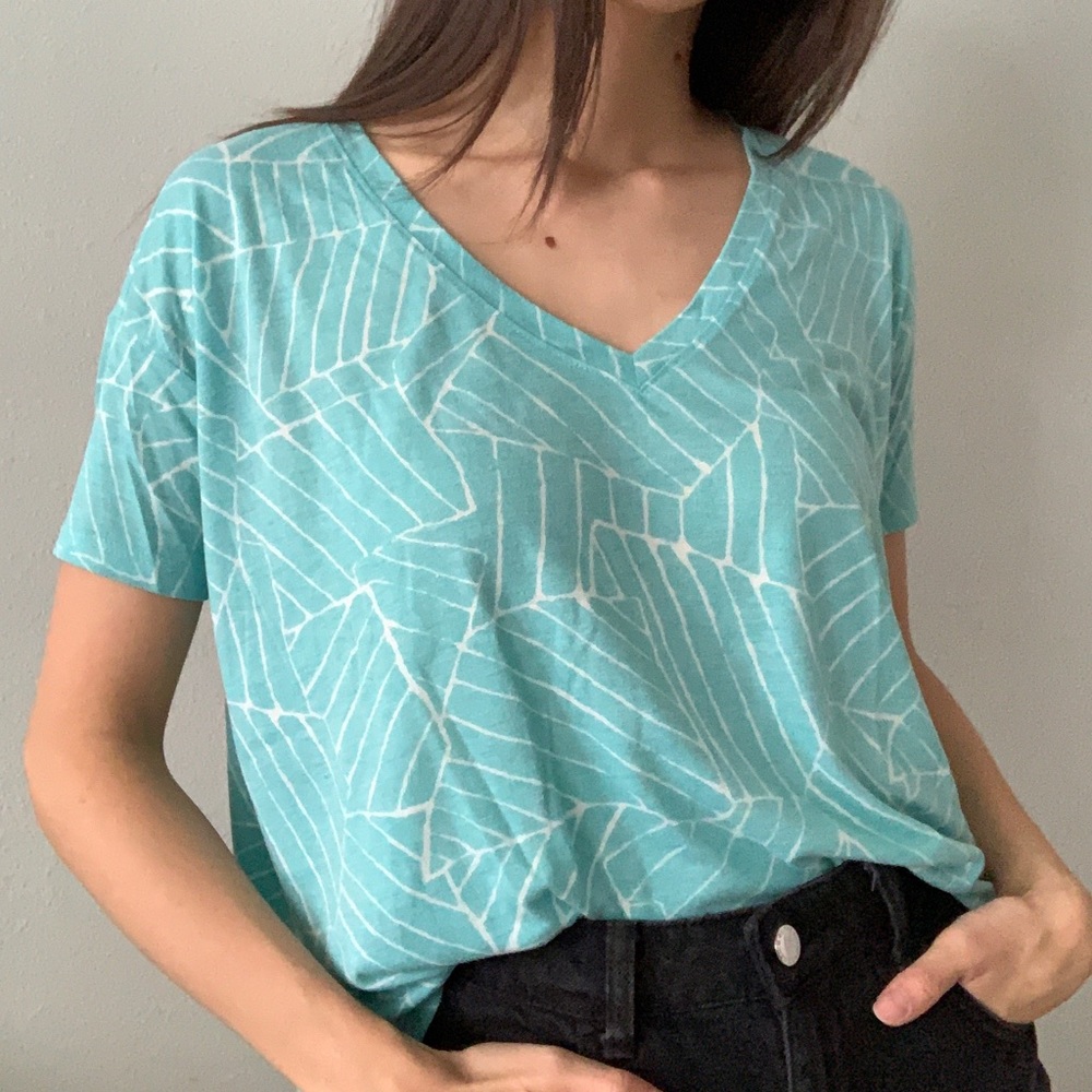 Baby Blue Patterned Top